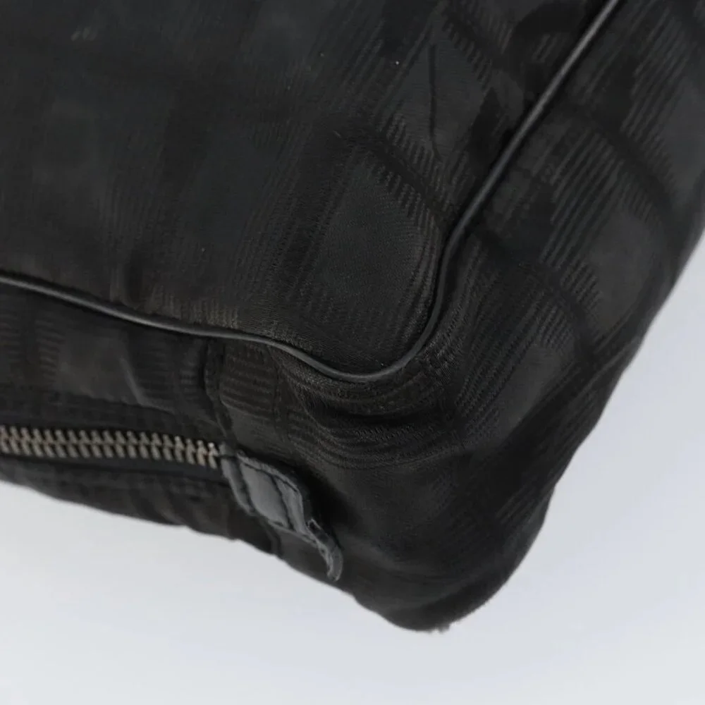 CHANEL New Travel Line Briefcase Nylon Black Silver
